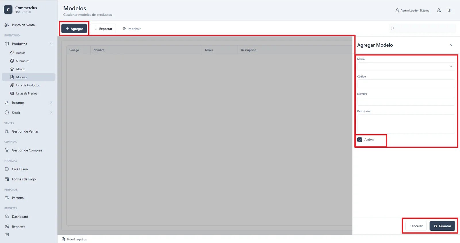 Menu lateral