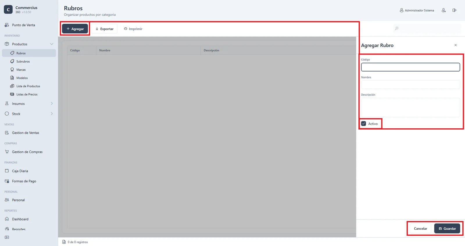 Menu lateral